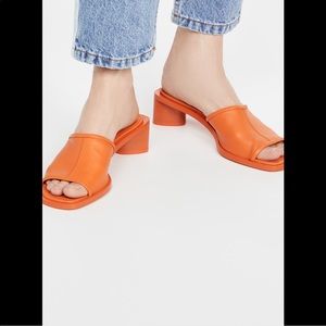 Acne studios orange leather sandals